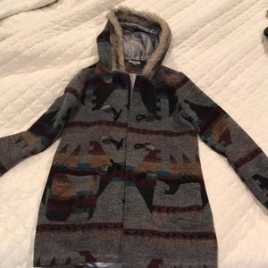 Aztec mid thigh coat